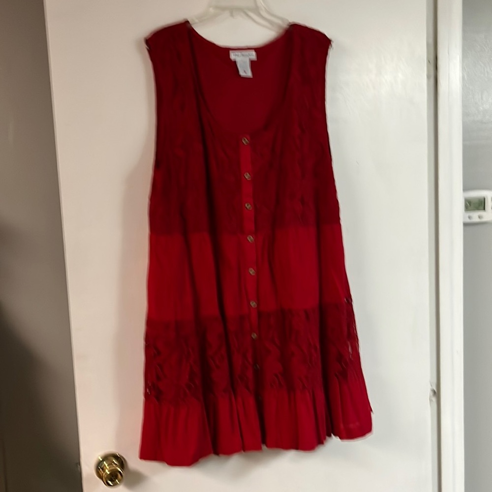 Red lace dress by The Paragon